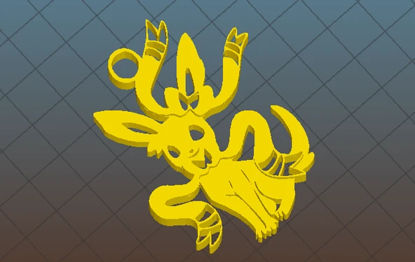 Byr Sylveon kolye/anahtar zinciri (Sadece Plastik Aparattır!!!) 3D - Resim 3