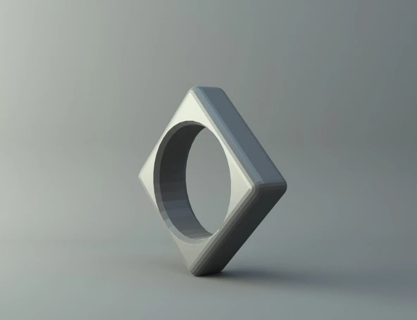 Byr Yüzük - Kare (Sadece Plastik Aparattır!!!) 3D - Resim 2