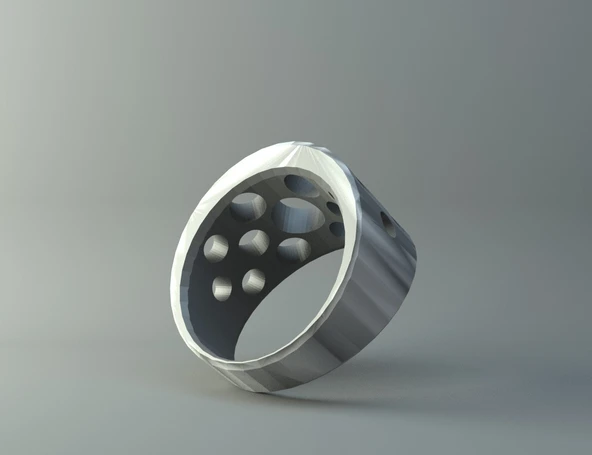 Byr Yüzük - Bevelled Silindir - Delikler (Sadece Plastik Aparattır!!!) 3D - Resim 2