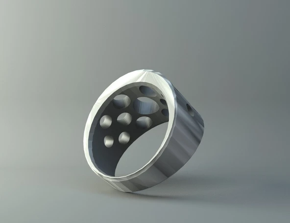 Byr Yüzük - Bevelled Silindir - Delikler (Sadece Plastik Aparattır!!!) 3D ürün görseli