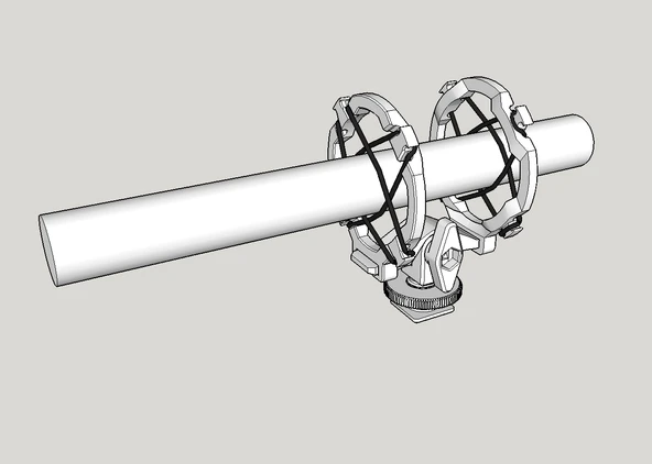 Byr Kamera Ayakkabı / Tripod / Stand için Mikrofon Shockmount (Sadece Plastik Aparattır!!!) 3D - 2