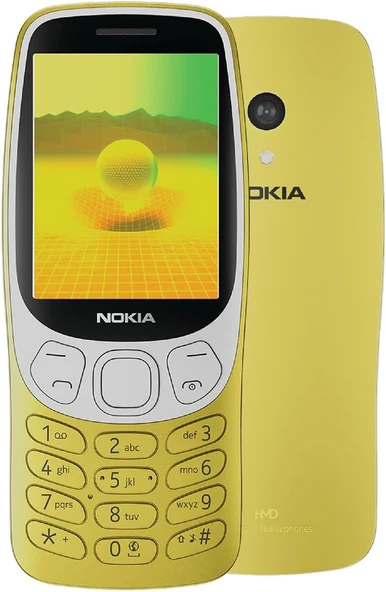 Nokia 3210 TA-1618 Tuşlu Cep Telefonu (2 Yıl Türkiye Distribütör Garantili) (Sarı) - 3