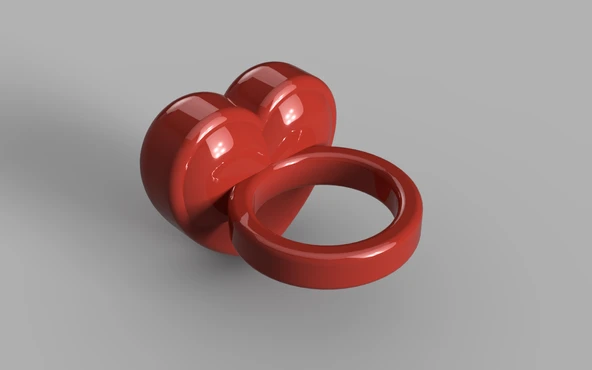 Byr sevgililer günü kalpli yüzük (Sadece Plastik Aparattır!!!) 3D - Resim 3