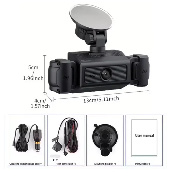 CC-40 WiFi Full HD 4 Kameralı Araç İçi Güvenlik Kamerası | Ön, Arka, İç Kayıt | 64GB Uyumlu | Gece Görüşlü - 8