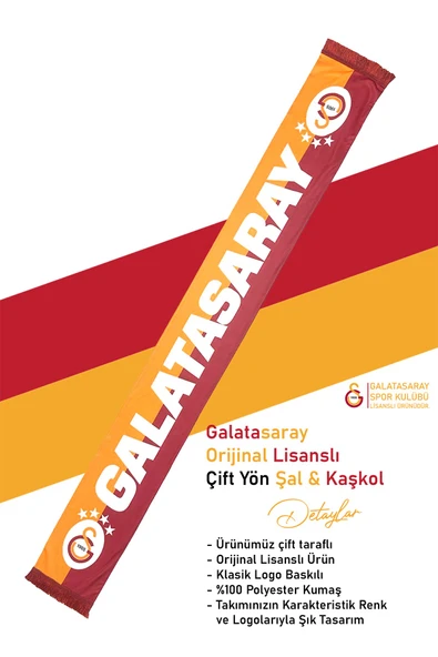 Galatasaray Orijinal 23-24 Sezon SarıKırmızı 5 Yıldız Çocuk Forma + Şal Kaşkol Set Hediye Ahşap Kutu - Resim 3