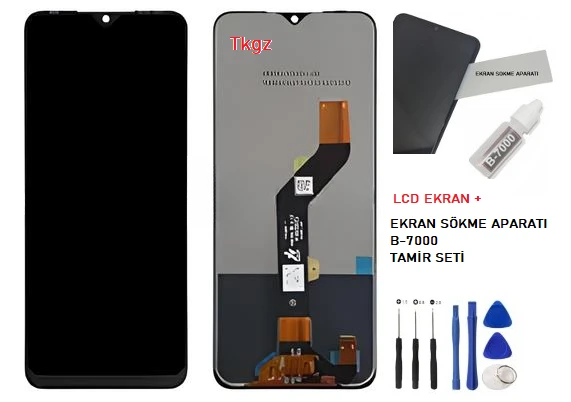 Tkgz - Infinix HOT 9 PLAY Uyumlu Lcd Ekran Dokunmatik SERVİCE - PACK + B-7000 + Montaj Seti - Resim 2