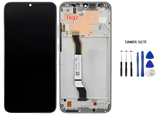 Tkgz - Xiaomi Redmi NOTE 8 Uyumlu Lcd Ekran Dokunmatik SERVİCE - PACK - FULL ÇITALI GRİ + Montaj Seti - Resim 2