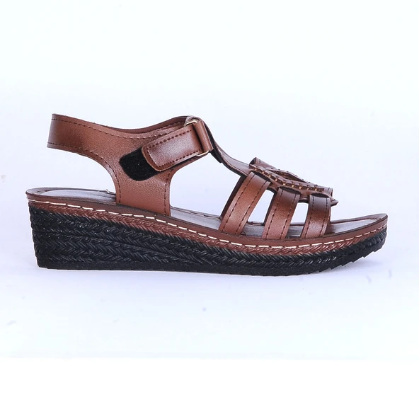 Moda Ayakkabı 184 Polero Dolgu Topuk Kadın Yazlık Sandalet