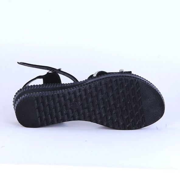 Moda Ayakkabı 150 Ortopedik Kadın 7Cm Süet Sandalet Ayakkabı - 4