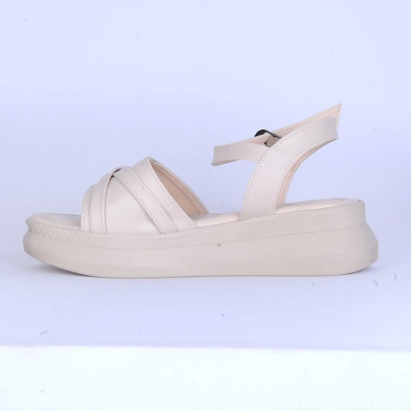 Moda Ayakkabı 147 Ortopedik Kadın Tokalı Sandalet Ayakkabı - 3