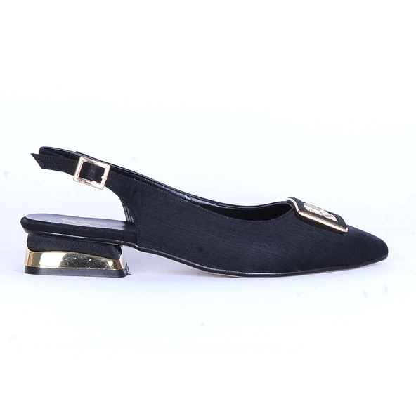 Moda Ayakkabı 172 Siyah Kadın 3Cm Topuklu Ayakkabı - 2