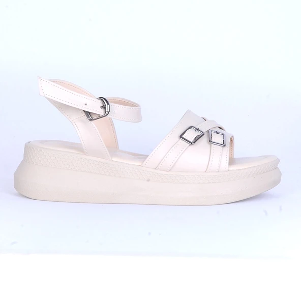 Moda Ayakkabı 147 Ortopedik Kadın Tokalı Sandalet Ayakkabı - 2