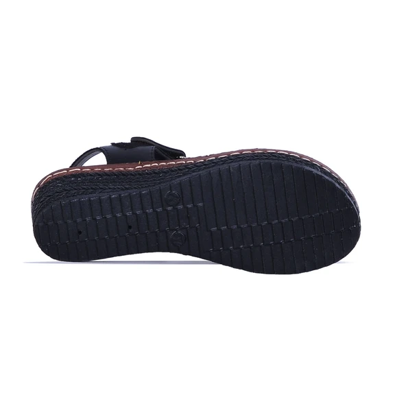 Moda Ayakkabı 184 Polero Dolgu Topuk Kadın Yazlık Sandalet - 7