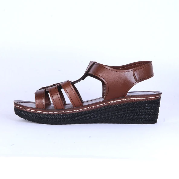 Moda Ayakkabı 184 Polero Dolgu Topuk Kadın Yazlık Sandalet - 3