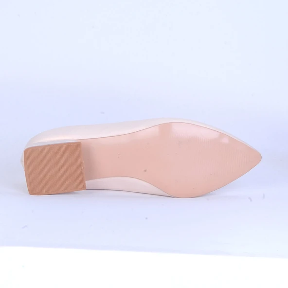 Moda Ayakkabı 170 Krem Süet Kadın 5Cm Topuklu Ayakkabı - 4