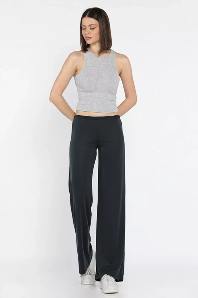 Füme Kadın Bel Lastikli Modal Kumaş Pantolon - 2
