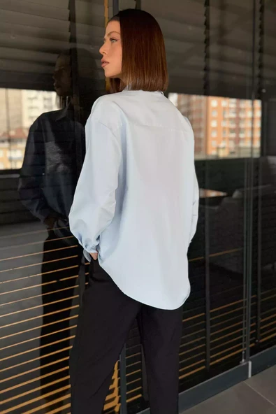 Bebemavisi Taş İşlemeli Oversize Kadın Gömlek - 4