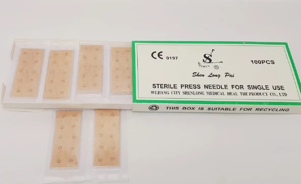 Shenlong Çift Flasterli Press Needle 0.22 X 1.7 Mm 100 Adet Kalıcı Kulak Iğnesi