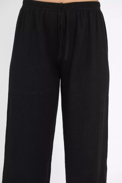 Siyah-gri-mint Fitilli Paça Lastikli 3 Lü Pantolon - 7