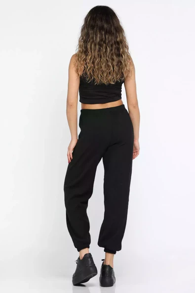 Siyah-gri-mint Fitilli Paça Lastikli 3 Lü Pantolon - 6