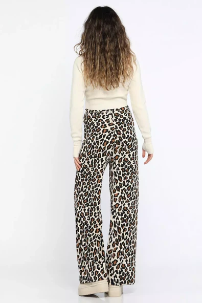 Leopar Desen Leopar Desenli Kadın Pantolon - 3