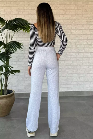 Grimelaj Kadın Bel Lastikli Bol Paça Eşofman Altı - 4