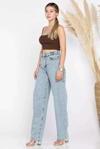 Buzmavisi Cep Detaylı Kadın Mom Jean Kot Pantolon - 2