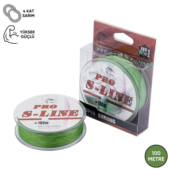 İp Örgü Misina - 4 Kat - Pro S-Line - 100mt - 0.20mm - 9,99kg Çeker - Resim 4