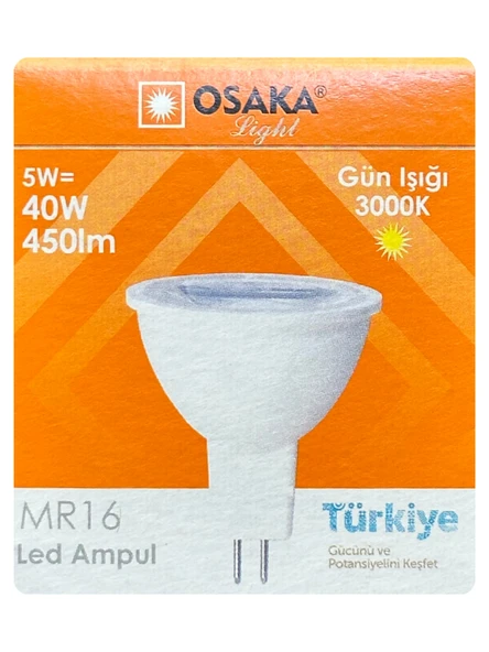 (5 Adet) Osaka 5W (40W) Sarı Işık (3000K) G4 Duylu (İğne Bacak) Led Çanak Ampul - Resim 2