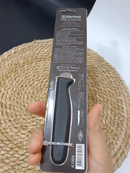 Sürmene 61004 Mutfak Bıçağı (9,50 Cm) Siyah - Resim 4