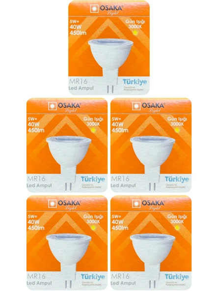 (5 Adet) Osaka 5W (40W) Sarı Işık (3000K) G4 Duylu (İğne Bacak) Led Çanak Ampul ürün görseli 1