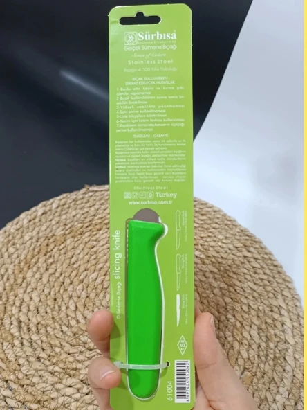 Sürmene 61004 Mutfak Bıçağı (9,50 Cm) Yeşil - Resim 2