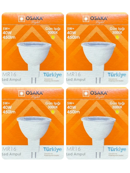 (4 Adet) Osaka 5W (40W) Sarı Işık (3000K) G4 Duylu (İğne Bacak) Led Çanak Ampul ürün görseli 1