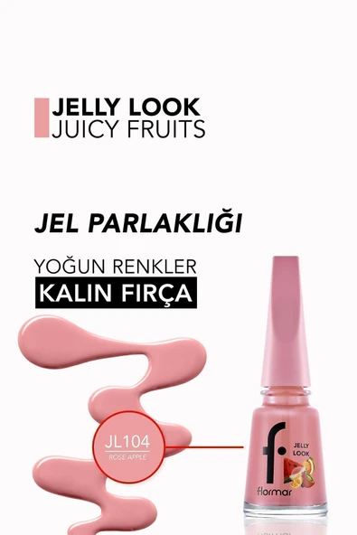 Flormar Jelly Look Yüksek Pigmentli & Parlak Bitişli Jel Görünümlü Oje - 4