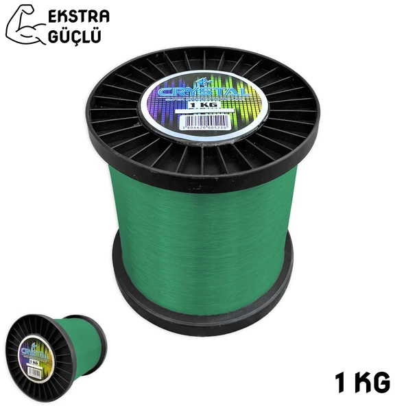 Crystal Yeşil Bobin Misina 1 KG Ekstra Güçlü ürün görseli 1
