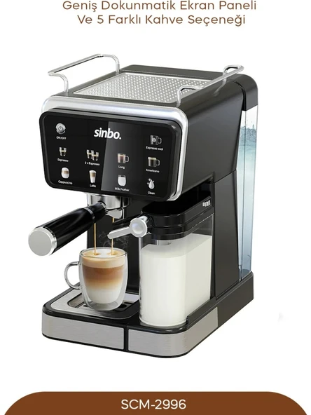 Sinbo SCM 2996 Kapsül Kahve Aparatlı Espresso Makinesi - 3