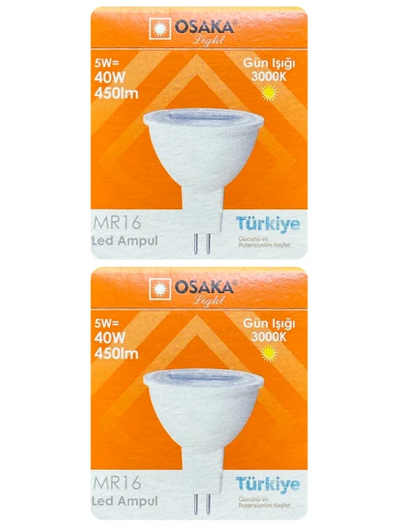 (2 Adet) Osaka 5W (40W) Sarı Işık (3000K) G4 Duylu (İğne Bacak) Led Çanak Ampul ürün görseli 1