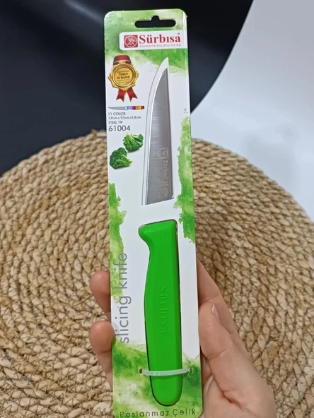 Sürmene 61004 Mutfak Bıçağı (9,50 Cm) Yeşil ürün görseli