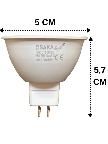 (6 Adet) Osaka 5W (40W) Sarı Işık (3000K) G4 Duylu (İğne Bacak) Led Çanak Ampul - Resim 3