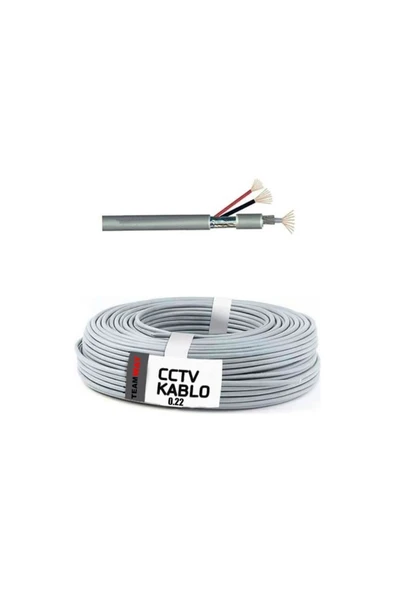 100 Metre Güvenlik Kamera Kablosu 2 1 0.22 Cctv Tam Bakır Kablo Modern Tasarım 431550 - 2