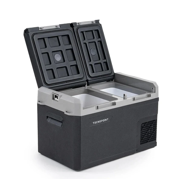 Tecnopoint Çift Kapaklı 40 Litre Taşınabilir Araç Buzdolabı 12V/24V/220V Uyumlu - 2
