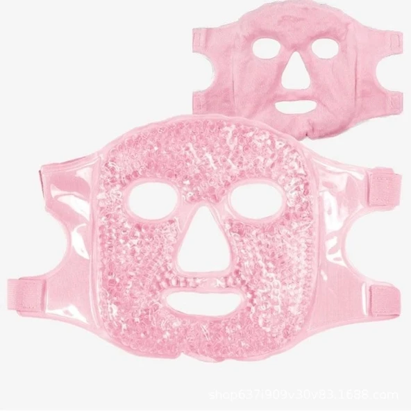 Terapi Jel Yüz Maskesi Soğuk Ve Sıcak Boncuklu Ayarlanabilir Maske (pembe) - 3