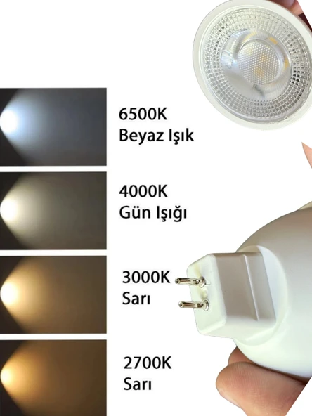 (6 Adet) Osaka 5W (40W) Sarı Işık (3000K) G4 Duylu (İğne Bacak) Led Çanak Ampul - Resim 5