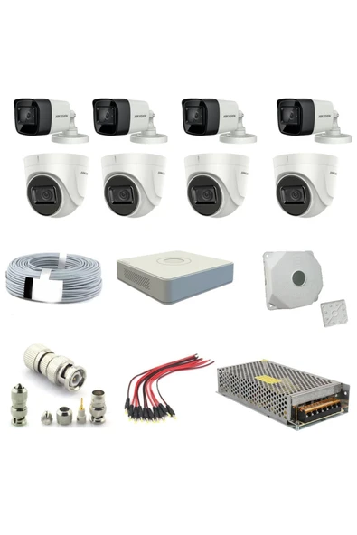 Dvr 8 Adet Kamera 2mp 1080p Fullhd Güvenlik Kamera Seti