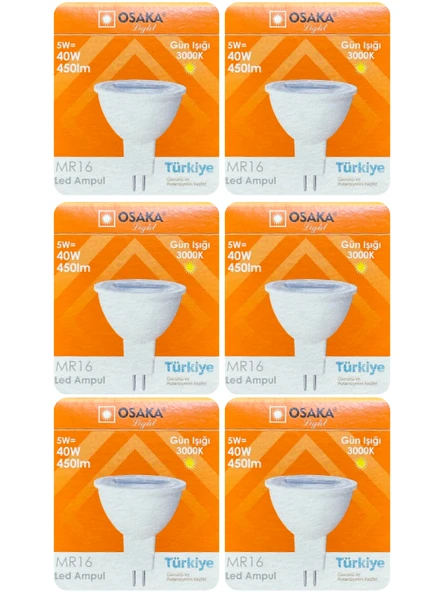 (6 Adet) Osaka 5W (40W) Sarı Işık (3000K) G4 Duylu (İğne Bacak) Led Çanak Ampul ürün görseli 1