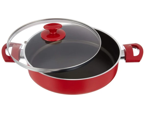 Girist  Papilla Kırmızı Renk Pilav ve Karnıyarık Tenceresi Kırmızı 26 cm - 3