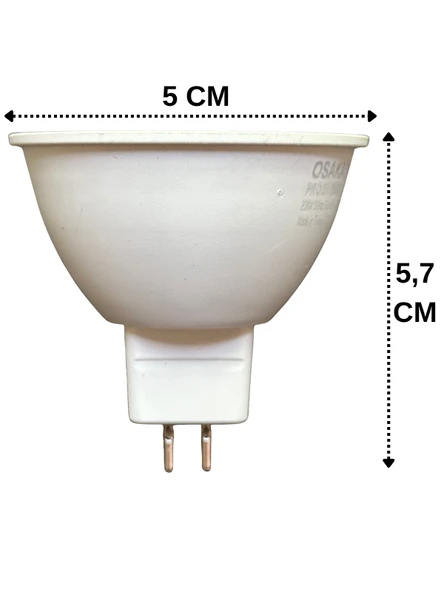(4 Adet) Osaka 5W (40W) Beyaz Işık (6500K) G4 Duylu (İğne Bacak) Led Çanak Ampul - Resim 3