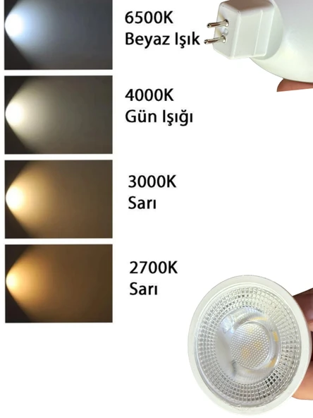 (8 Adet) Osaka 5W (40W) Beyaz Işık (6500K) G4 Duylu (İğne Bacak) Led Çanak Ampul - Resim 5