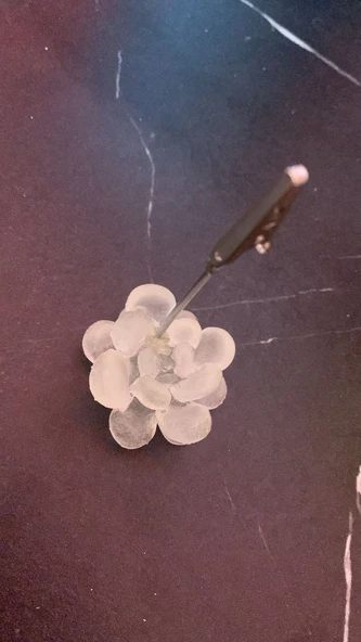 Şeffaf Yeşil Fosforlu Neon Renk Sukulent Şekil Kağıt Tutacağı Notluk Epoksi El Yapımı Hediyelik - 4