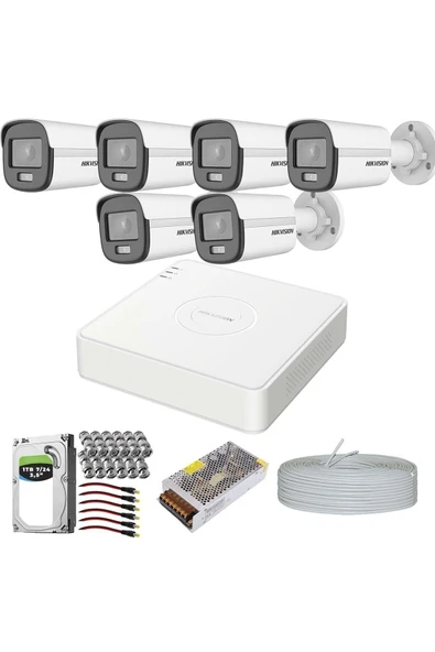 Colorvu Gece-karanlıkta 7/24 Renkli 6 Kameralı Set 1tb 7/24 Hdd